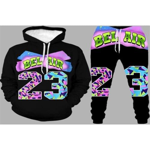 Spring And Autumn Couple Sports Suit 3D Digital Printing Hooded Casual Sweatshirt Sweatpants Fashion Pullover Hooded Sweater Set