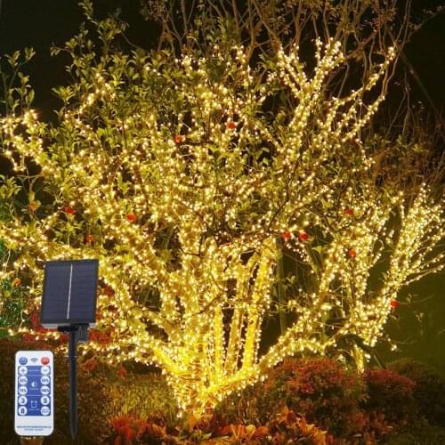 LED Solar String Lights Outdoor 100/200/400 LEDs Fairy Lamp for Holiday Christmas Party Garden Lawn Garland Lighting Decoration