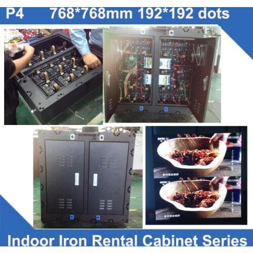 TEEHO P4 indoor LED Display Cabinet p4 led indoor iron cabinet fixed installation rental use led advertising led sign TV