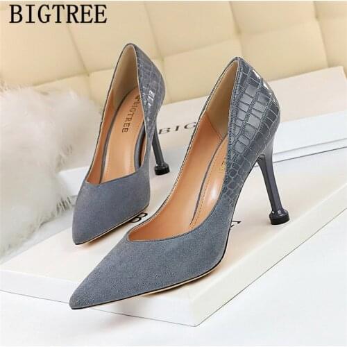 Crocodile Shoes Bigtree Shoes New Arrival 2020 Women Pumps Office Shoes Women Tacones Altos Mujer Sexy Fetish High Heels Buty