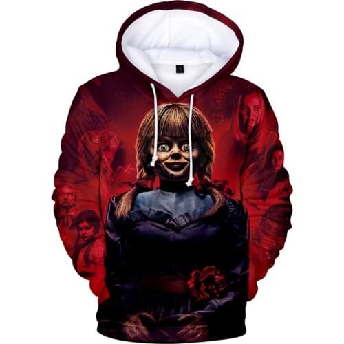 All-match Hot 3D Gedrukt Annabelle Hoodies Fashion Mannen/Vrouwen Hoge Kwaliteit Hooded Sweatshirt terreur Nieuwe Grappi Loose