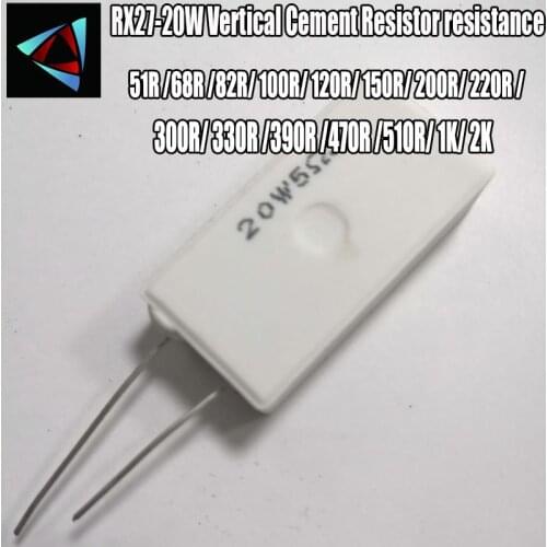 RX27- 20W SQM Vertical Cement Resistor resistance 50R 68R 82R 100R 120R 150R 200R 220R 300R 330R 390R 470R 510R 1K OHM