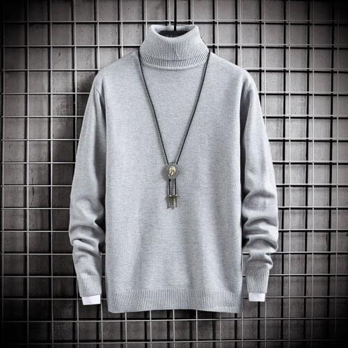 Winter Warm Turtleneck Sweater Men Korean Fashion Sweaters 2021 New Knitted Men Sweaters Casual Trendy Male Slim Fit Pullover