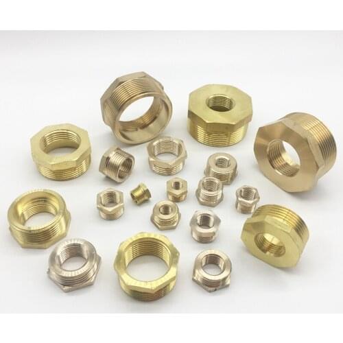 1/8" 1/4" 3/8" 1/2" 3/4" 1" BSP Male To Female Brass Bushing Reducing Pipe Fitting Connector Adapter Water Gas Fuel Home Garden