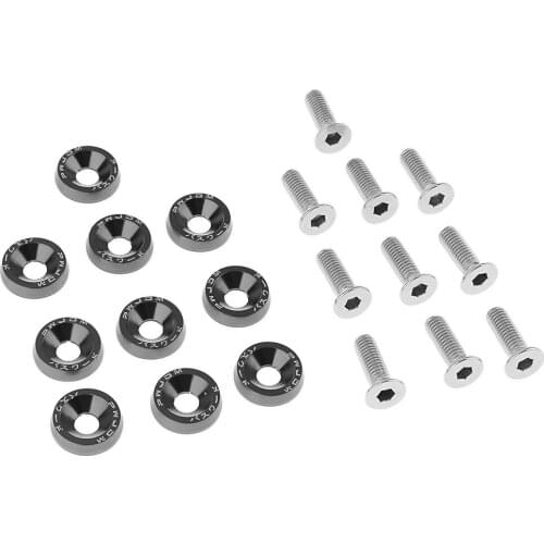 10PCS Car Reinforcement Aluminum Fender Washers And 10PCS 6mm Screw Black Car Accessories