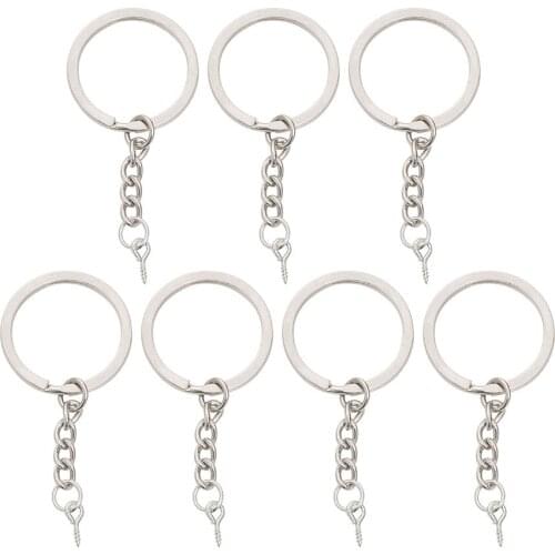 20pcs/Bag Environment-Friendly White Plated K 25mm 30mm Eye Bolts Key Smooth Ring Hanging Jump Smooth DIY Accessories