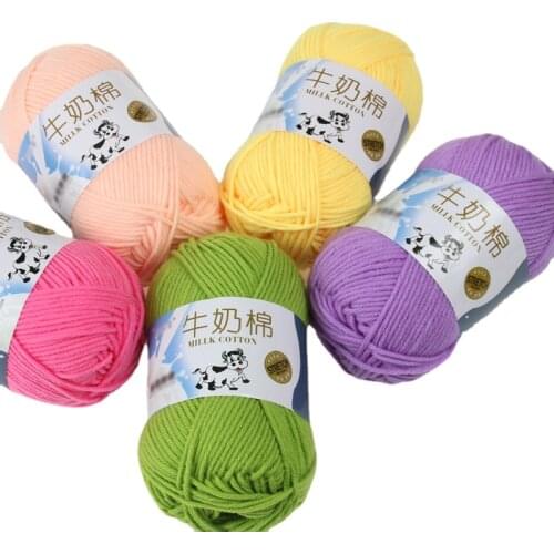 50g/roll colorful milk cotton yarn crochet thread anti-pliing chunky wool strand hand knitting for cardigan sacrf hat sweater