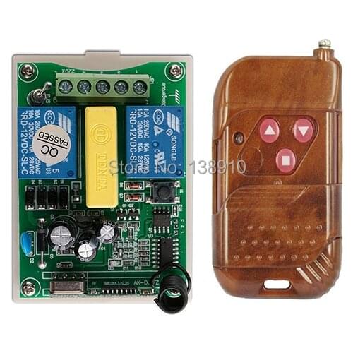 AC220V 2CH wireless remote control switch system 1X Transmitter+1X Receiver tubular motor garage door projection screen shutters