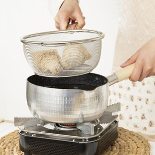 Stainless steel large colander, kitchen noodle spoon, deep-fried colander, spicy tang, long handle, strainer basket