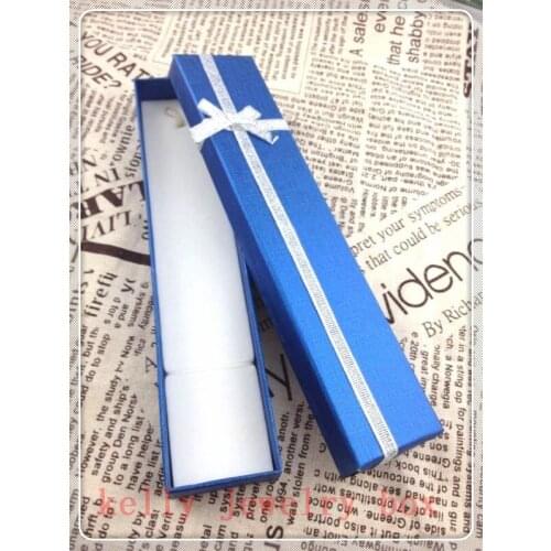 Wholesale 48pcs/lot 20x4x2cm Paper Jewelry Box Blue Bracelet Necklace Gift Box Favor Jewelry Display Packaging Boxes