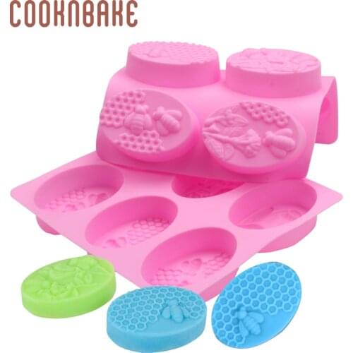 COOKNBAKE Silicone Mold for soap bee honeycomb shape cake pastry bakeware oval pudding bread mould DIY cake decorating