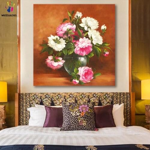 DIY colorings pictures by numbers with colors Rose flower arrangement picture drawing painting by numbers framed Home