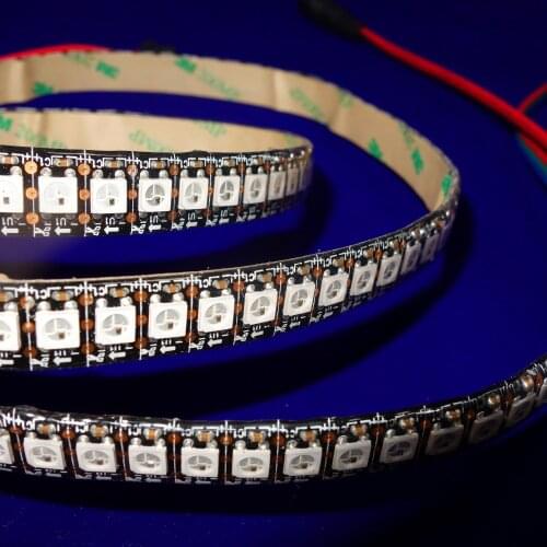 Addressable 1m 144LEDs/m DC5V WS2812B led pixel strip,waterproof in silicon coating;IP65,with 144pixels/M;BLACK PCB