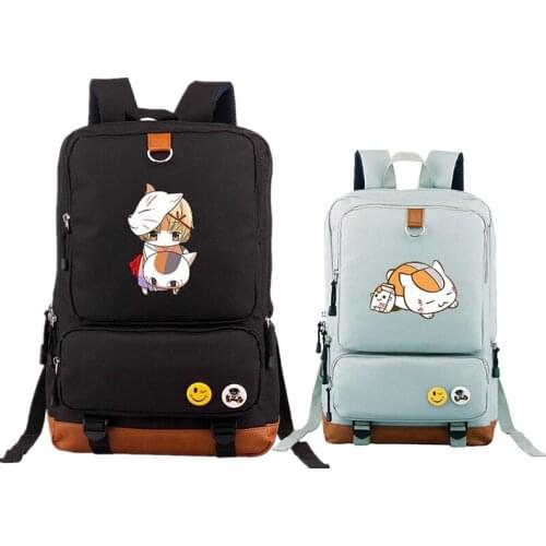 Anime Natsumes Book of Friends Kawaii Cat Teacher Cosplay Printing Backpack Canvas Backpacks for Teenage Girls Laptop Bags