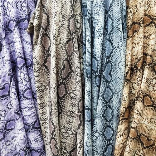 Classic Snake Print composite Huayao elastic fabric dress wide leg pants shorts Jumpsuit soft drape fabric