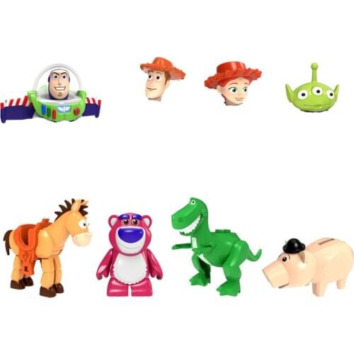 Toy Story 4 Buzz Lightyear Woody Jessie Alien Ducky Bo Peep Model Blocks Construction Building Bricks Toys For Children