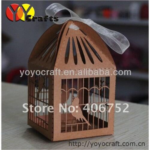 Laser cut paper in various color customizable OEM available bird cage indian wedding gift boxes