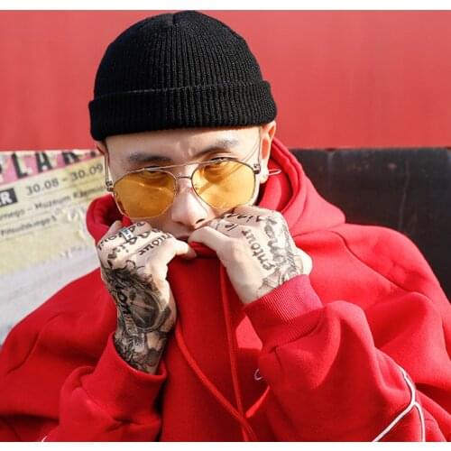 Mens Beanie Knit Hat Boy Skullcap Sailor Cap Cuffs Retro Navy Short Hat Women Solid Color Unisex Hip Hop Cap Black Hat