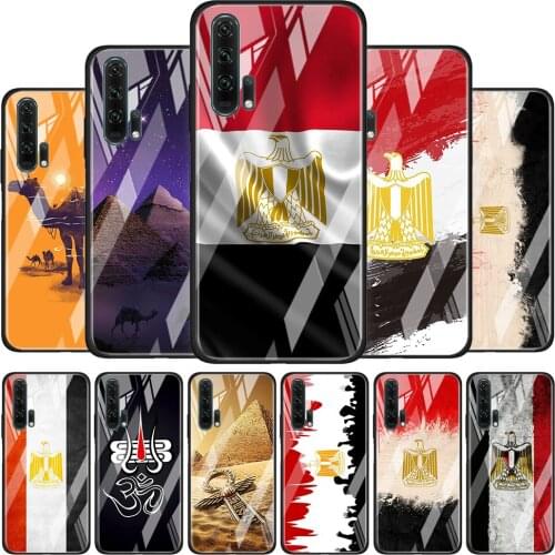 Egypt National Flag Pyramid Soft Tempered Glass Cover For Honor 30 20 10 9X 8X Lite Pro Plus Phone Case Coque Shell