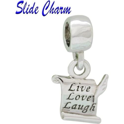 Slide charm love letter charm beads fit Pandora Bracelet and Bracelet Pendant DIY jewelry