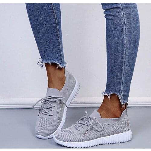 Mesh Breathable Lace-up Large Size Womens Vulcanized Shoes Fashion Casual Sports Shoes Womens Shoes