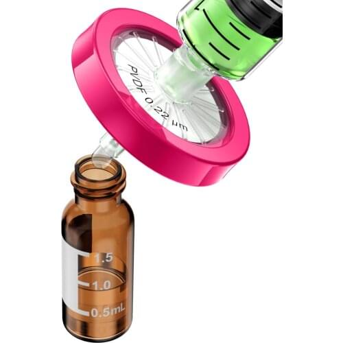 Syringe Filters,PVDF Membrane 0.22μm Pore Size,25mm Diameter,100 Pcs by Ks-Tek