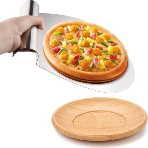 Pizza Transfer Lifter Shovel Stainless Steel Cake Tray Moving Plate Pizza Peel Holder Pastry Scraper Baking Tools Accessories