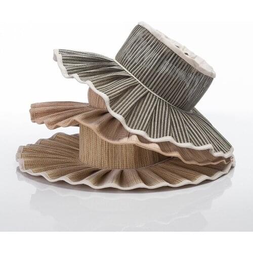 Sunshade Fiber Woven Pleated Fisherman Hat Boys and Girls Foldable Sunscreen Straw Hat Parent-child baby girl