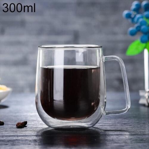 300ml Double Wall Heat Resistant Glass Cup Milk Juice Tea Insulation Drink Mug