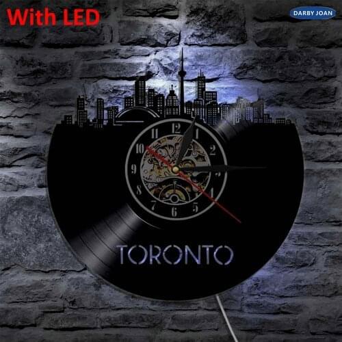 Toronto Cityscape Vinyl Record Decorative LED Wall Light Modern Design Handmade Wall Light With Color Change Home Decor