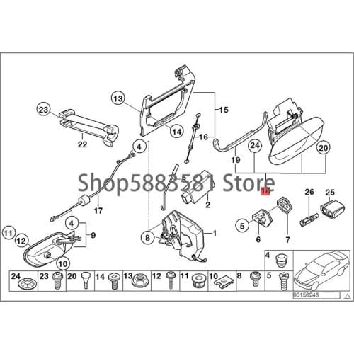 CAR door operating mechanism/ bm wE39 520d 520i M52 520i M54 523i 525d 525i 525td 525tds 528i 530d 530i 535i External