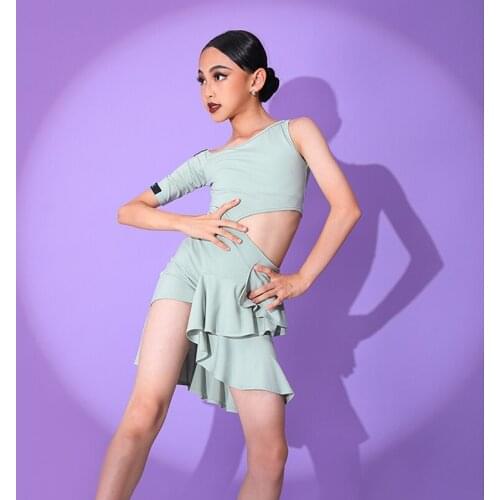 New Latin Skirt For Kids Practice Clothes Professional Rumba Dance Training Dress Modern Standard Dance Stage Clothing DWY5944