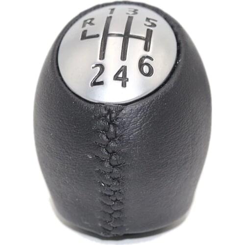 6 Speed PU Leather silver Car Shift Gear Knob Lever Gaitor Boot Cover for Renault Megane Clio Laguna Scenic For Vauxhall Opel