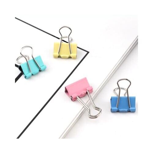 BAOKE BC1350 15mm Color Long Tail Ticket Clip / Office Swallow Tail Clip / Student Phoenix Tail Clip 60 Pieces/Box