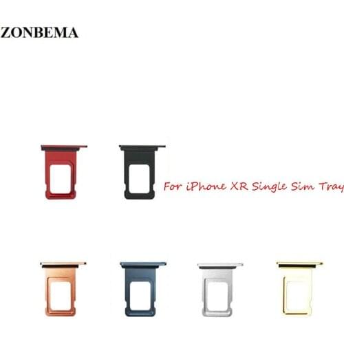 ZONBEMA 5pcs Original New Sim Card Adapter For iPhone XR Double Single Sim Card Tray Slot Holder Replacement