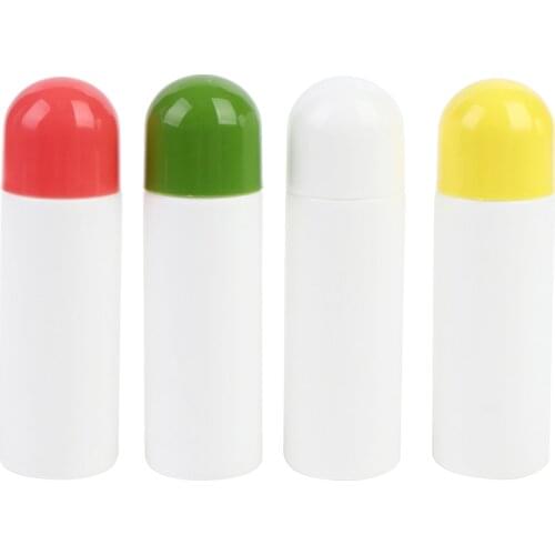 1pc 80ML Soreness liquid bottle with sponge applicator white medicine liquid bottle with blue sponge head