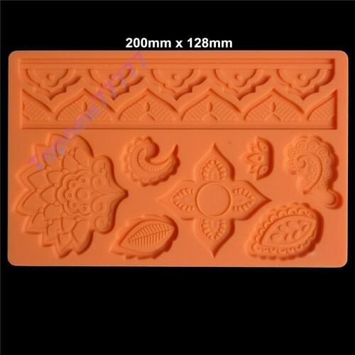 100% SGS Silicone Leaf Flower Lace Mold Edgings Model DIY Cake Tool 2139