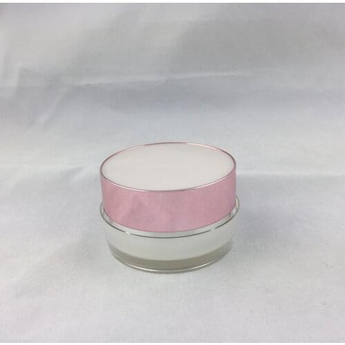 15G acrylic/plastic jar pearl white with pink lid for eye cream/night serum/essence/gel/moisturizer/skin care pot/art nail pack