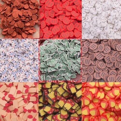 20g BBQ Bear Ghost French Fries Match Shape Polymer Clay Slice Colorful Sprinkles for Slimes Filling Acrylic Epoxy Resin Filler