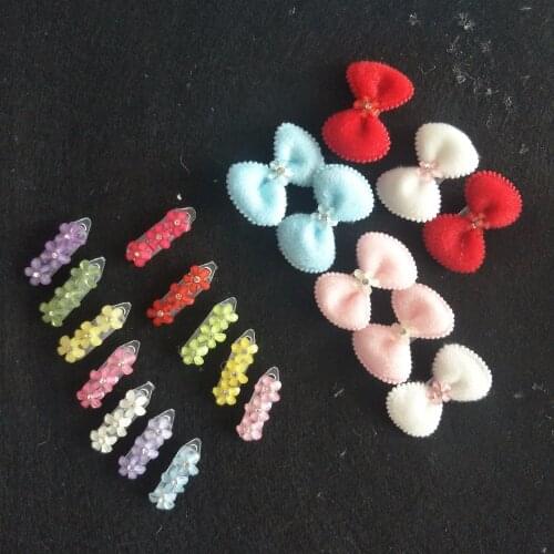 20pcs/lot Pet Hairpin Bows Hair Clips For Dogs Teddy Yorkshire Pet Grooming Accessories Full Star Plastic Frog Buckle Clip