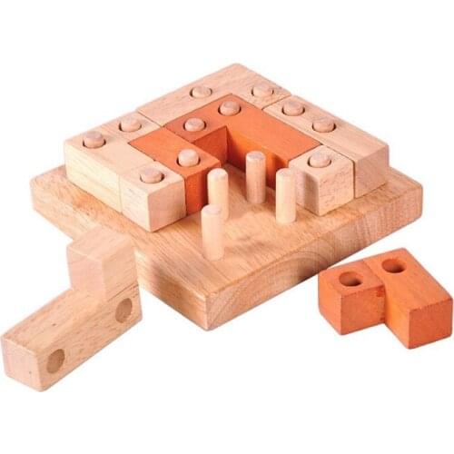 2016 New IQ Brain Teaser 3D Wooden Puzzles Game for Adults Children