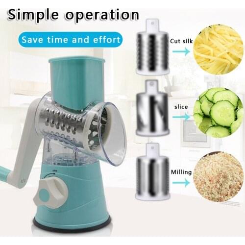 3 In 1 Manual Vegetable Cutter Slicer Multifunctional Round Mandoline Slicer Potato Cheese Kitchen Gadgets