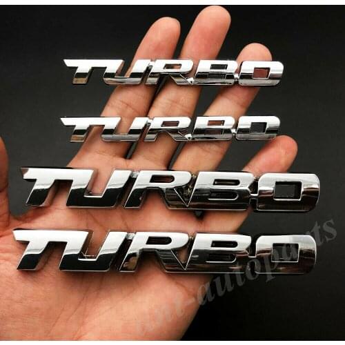 4x 3D Chrome Metal Turbo T Car Trunk Rear Tailgate Emblem Badge Decals Sticker