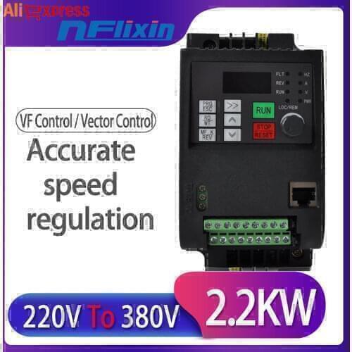 7.5KW Single-phase Inverter Output 3-Phase VFD Frequency Converter Adjustable Speed 220VAC 50Hz