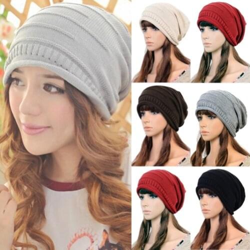 80% HOT SALES！！！Unisex Winter Plicate Baggy Beanie Knit Crochet Ski Cap Oversized Slouch Hat