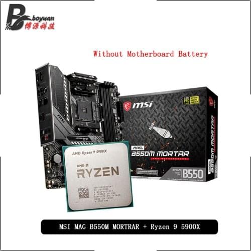 AMD Ryzen 9 5900X R9 5900X CPU + MSI MAG B550M MORTAR Motherboard Suit Socket AM4 All new but without cooler