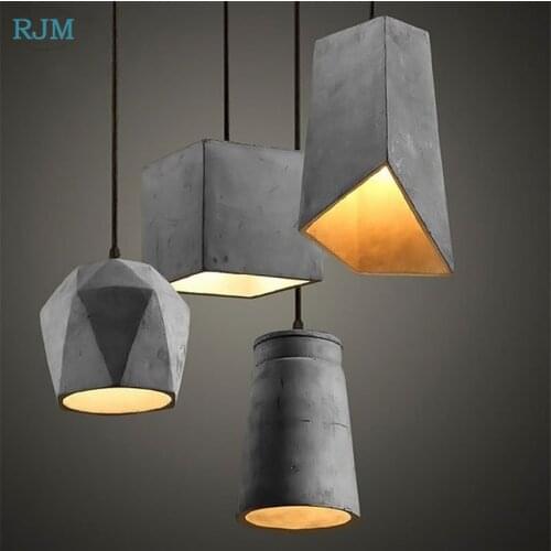American Retro Industrial Cement Pendant Lights for Dining Room Living Room Restaurant Bar Hanging Lamp Indoor Lighting Fixtures