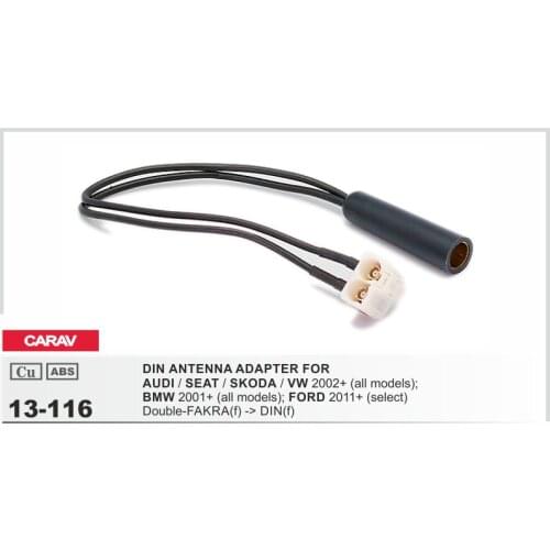 CARAV 13-116 Car Stereo Radio Antenna Aerial Adapter for AUDI /SEAT / SKODA / VW 2002+ Adaptor Connector Plug