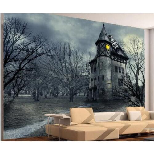 Bacaz Magic Theme Castal Hallowmas Large Papel Mural 8d/3D Mural Wallpaper for Sofa Background 3d Wall paper 8d Photo Mural