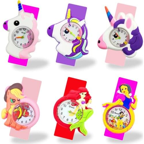 Children Cartoon Unicorn Watch Kids Activity Toy Gift Pony Mermaid Analog Dial Childrens Quartz Watches Clock Boys Girls Watch